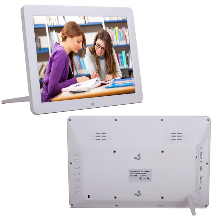 12.0 Inch LED Display Multi-media Digital Photo Frame with Holder / Music & Movie Player / Remote Control Function, Support USB / SD, Built in Stereo Speaker