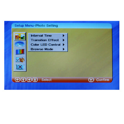 7 inch 4 Blue LED Lights Digital Picture Frame with Remote Control, Image Resolution: 800 * 480 (White)