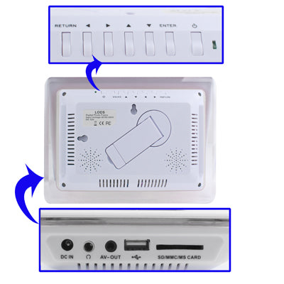 7 inch 4 Blue LED Lights Digital Picture Frame with Remote Control, Image Resolution: 800 * 480 (White)