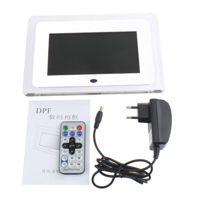 7 inch 4 Blue LED Lights Digital Picture Frame with Remote Control, Image Resolution: 800 * 480 (White)