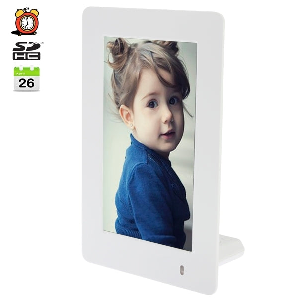6.0 inch Digital Picture Frame with Clock & Calendar Function, Support SD Card(White)