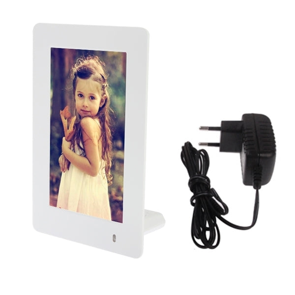6.0 inch Digital Picture Frame with Clock & Calendar Function, Support SD Card(White)
