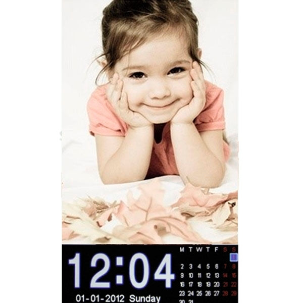 6.0 inch Digital Picture Frame with Clock & Calendar Function, Support SD Card(White)