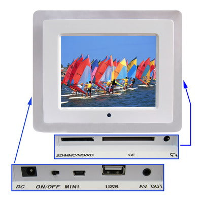 8.0 inch Digital Photo Frame with Remote Control Support SD / MMC / MS Card(White)