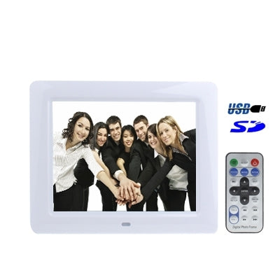 8 inch Digital Picture Frame with Remote Control / Rechargeable Battery (2300mAh)(White)
