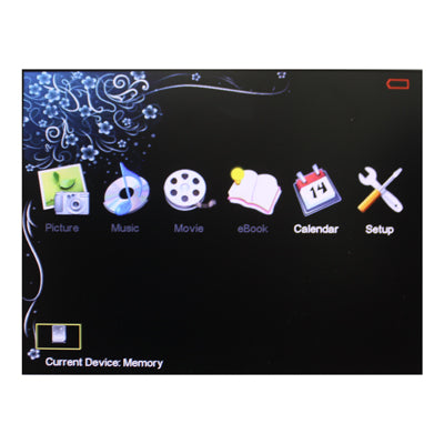 8 inch Digital Picture Frame with Remote Control / Rechargeable Battery (2300mAh)(White)
