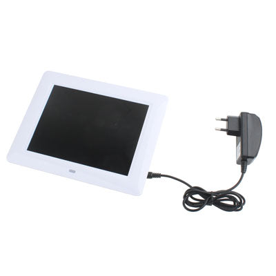 8 inch Digital Picture Frame with Remote Control / Rechargeable Battery (2300mAh)(White)