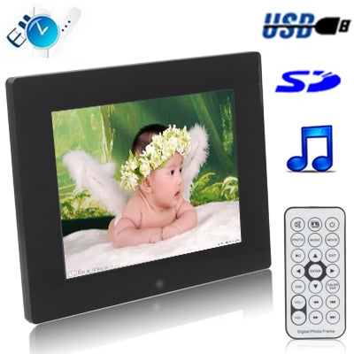 8 inch Digital Picture Frame with Remote Control Support SD / MMC / MS Card and USB (8009B)(Black)