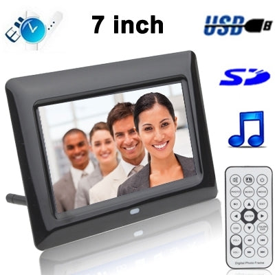 7 inch Digital Picture Frame with Remote Control Support SD / MMC / MS Card and USB (7005B)(Black)