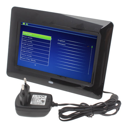 7 inch Digital Picture Frame with Remote Control Support SD / MMC / MS Card and USB (7005B)(Black)