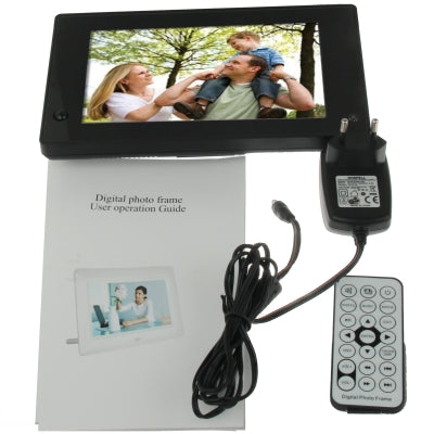 7 inch 800x480/16:9 LCD Digital Picture Frame with Holder & Remote Control Support SD / MMC / MS Card and USB (POP-701)