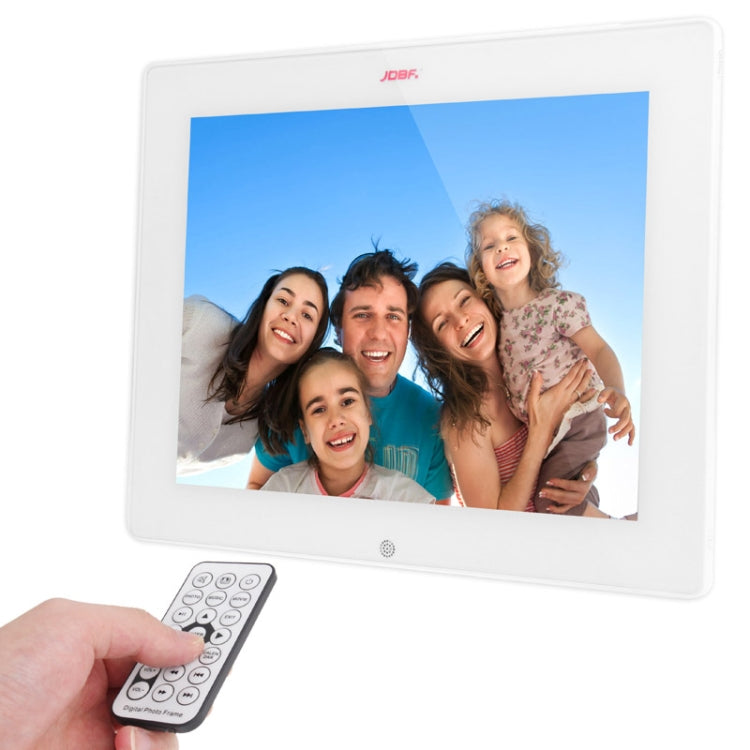 12.1 inch TFT LCD Display Multi-media Digital Photo Frame with Holder & Music & Movie Player / Remote Control Function, Support USB / SD / MMC / MS Card Input, Built in Stereo Speaker (H3D-9524)(White)