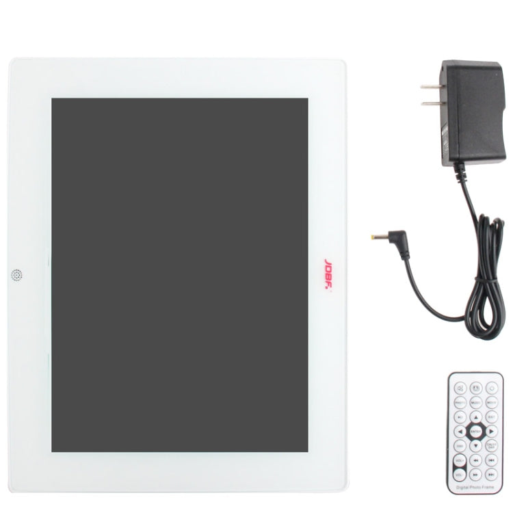 12.1 inch TFT LCD Display Multi-media Digital Photo Frame with Holder & Music & Movie Player / Remote Control Function, Support USB / SD / MMC / MS Card Input, Built in Stereo Speaker (H3D-9524)(White)