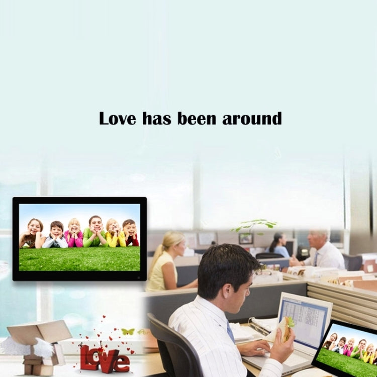 15.6 inch 1920 x 1080 16:9 LED Full HD Widescreen Suspensibility Digital Photo Frame with Holder & Remote Control, Support SD / MicroSD / MMC / MS / USB Flash Disk(Black)