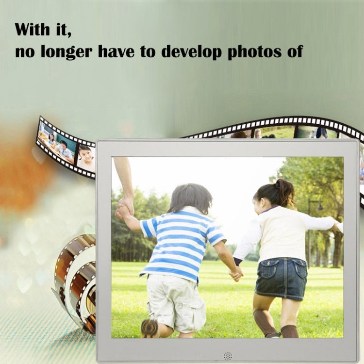 9.7 inch LED Display Multi-media Digital Photo Frame with Holder & Music & Movie Player, Support USB / SD / SDHC / MMC Card Input(Silver)