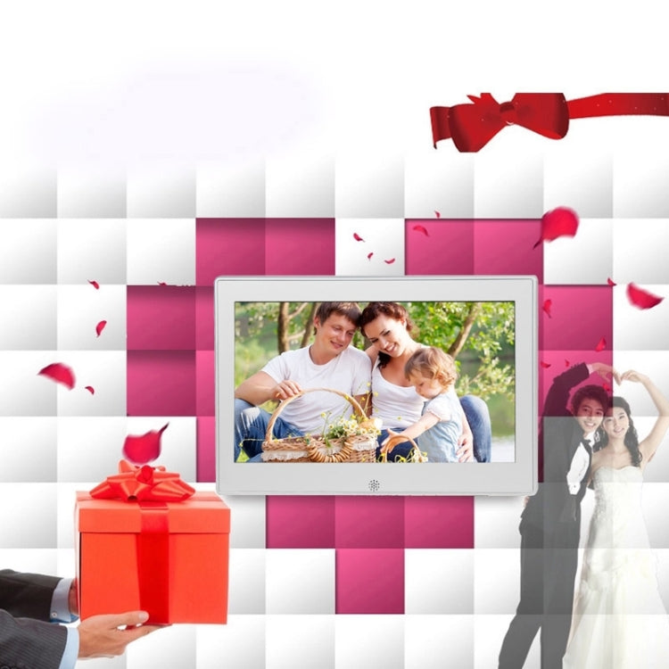 7 inch LED Display Multi-media Digital Photo Frame with Holder & Music & Movie Player, Support USB / SD / SDHC / MMC Card Input(Silver)