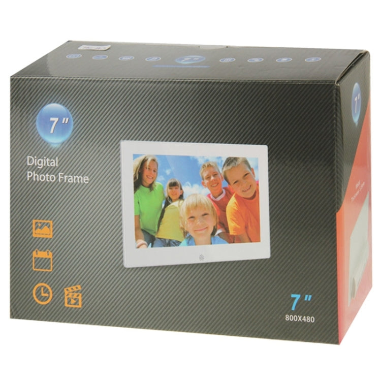 7 inch LED Display Multi-media Digital Photo Frame with Holder & Music & Movie Player, Support USB / SD / SDHC / MMC Card Input(Silver)