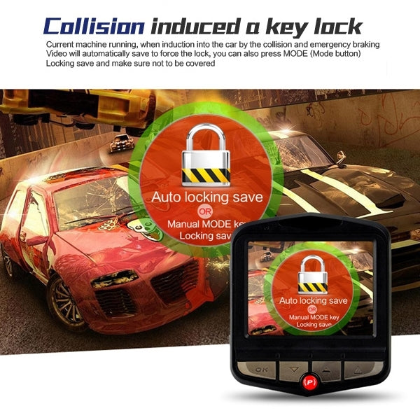 GEBITE G630 Full HD 1080P 2.4 inch Screen Display Mini Vehicle DVR, 140 Degree Wide Angle Viewing, Support Loop Recording / Motion Detection / Lock Screen Function / Parking Guard