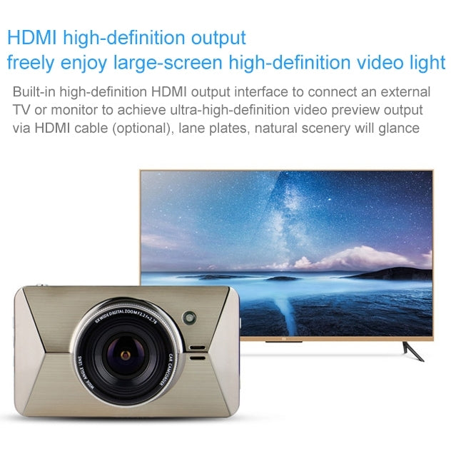 GEBITE G680 Full HD 1080P 3.0 inch Screen Display Vehicle DVR, 170 Degree Wide Angle Viewing, Support Loop Recording / Motion Detection / HDMI Output / Lock Screen Function / Parking Guard / Night Vision / G-Sensor