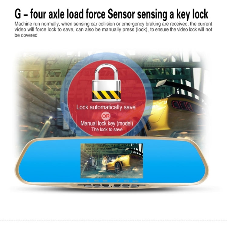 GEBITE G870S Full HD 1080P 4.3 inch Screen Display Vehicle DVR, Support Loop Recording / Motion Detection / Front & Back Camera / HDMI Output / Lock Screen Function / G-Sensor