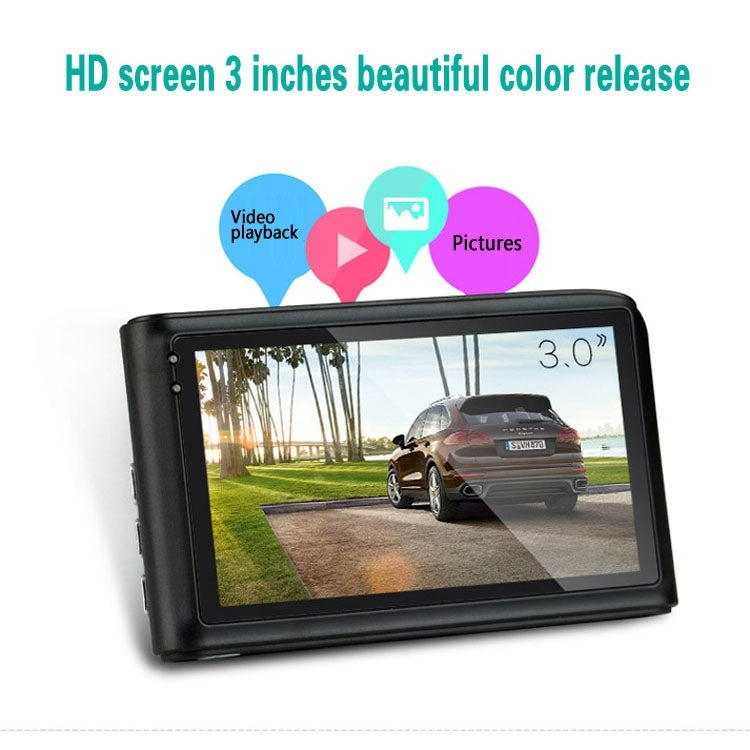 GEBITE G685 Full HD 1080P 3.0 inch Screen Display Vehicle DVR, 170 Degree Wide Angle Viewing, Support Loop Recording / Motion Detection / Parking Guard / Lock Screen Function / Night Vision / G-sensor / HDMI Output