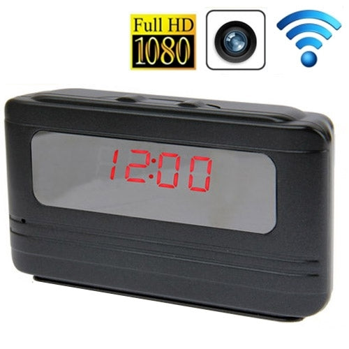 R6 1080P H.264 Fashion Safety Alarm Clock WiFi Camera, Alarm Clock / Date Display / Night Vision  / Motion Detection / Video Recording Function, Support TF Card(Black)