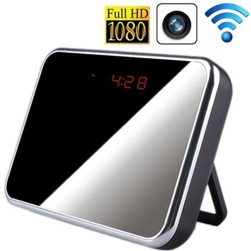 R7 1080P H.264 Fashion Safety Alarm Clock WiFi Camera, Alarm Clock / Date Display / Motion Detection / Video Recording Function, Support TF Card(Black)