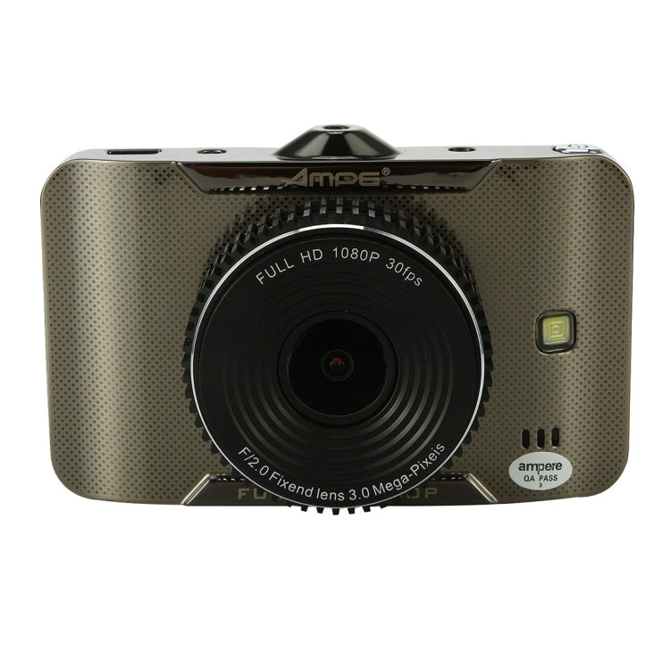 AMPE A301F Full HD 1080P 3.0 inch Screen Display Car DVR Recorder, 170 Degree Wide Angle Viewing, Support Loop Recording / Motion Detection / Parking Guard / Night Vision / G-Sensor / Lock Screen Function (Grey)
