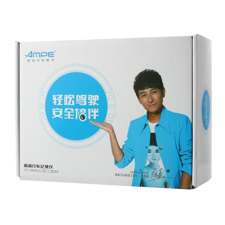 AMPE A303F Full HD 1080P 3.5 inch Screen Display Car DVR Recorder, 170 Degree Wide Angle Viewing, Support Loop Recording / Motion Detection / Parking Guard / G-Sensor / Lock Screen Function(White)