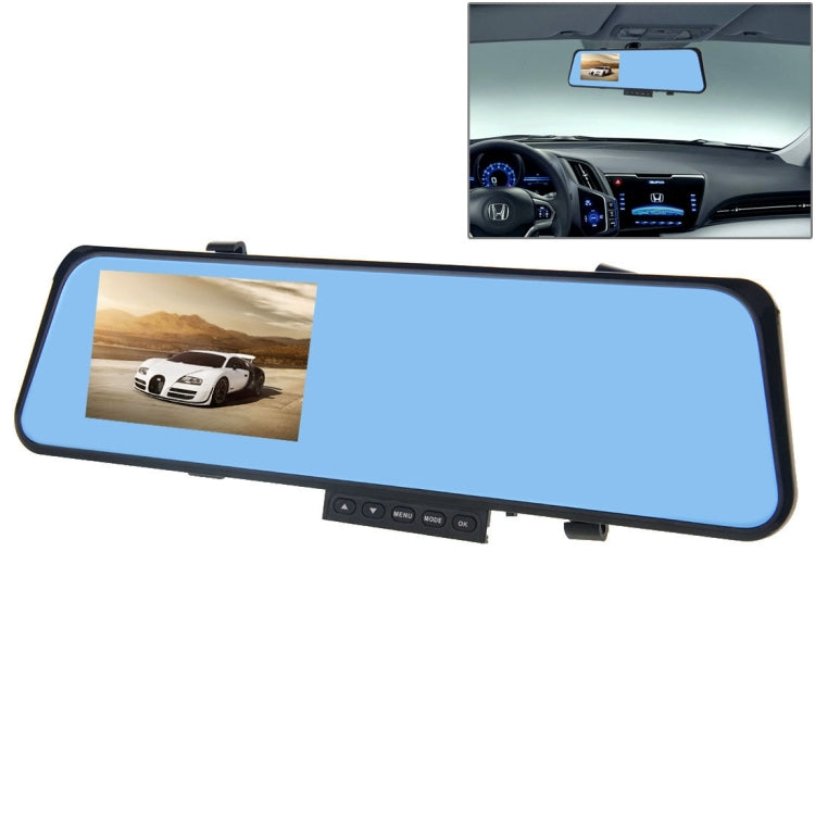 G209 HD 1080P 4.3 inch Screen Display Rearview Mirror Vehicle DVR, Allwinner F23 Programs, 2 Cameras 120 Degree A+ Wide Angle Viewing, Support Loop Recording / Motion Detection Function