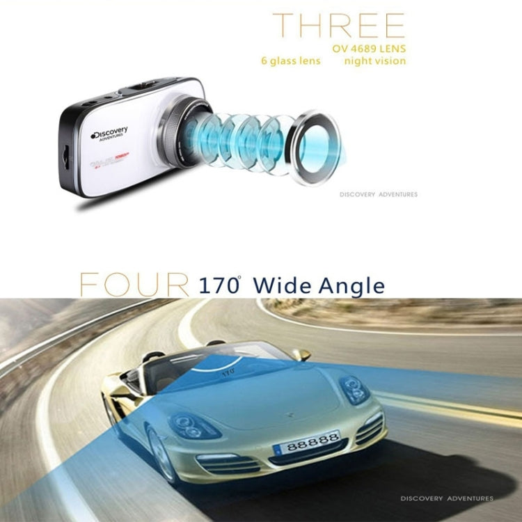 DISCOVERY DC200 SUPER HD 1296P 2.7inch Car DVR Recorder , 170 Degree Wide Viewing Angle , Support Loop Recording / Motion Detection / G-Sensor / Seamless Recording / Instant Mute Function