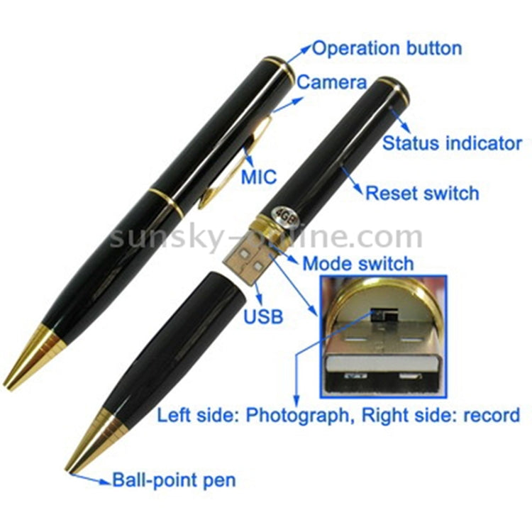 3 in 1 Mini Pen interview Recorder,Wtih 2GB memory,Support photograph,PC Camera (MP9),with 640*480 pixels,built in lithium battery