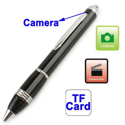 Pen Style DVR with Motion Detection function, Support TF Card, Recording resolution: 1280x960 pixels(Black)