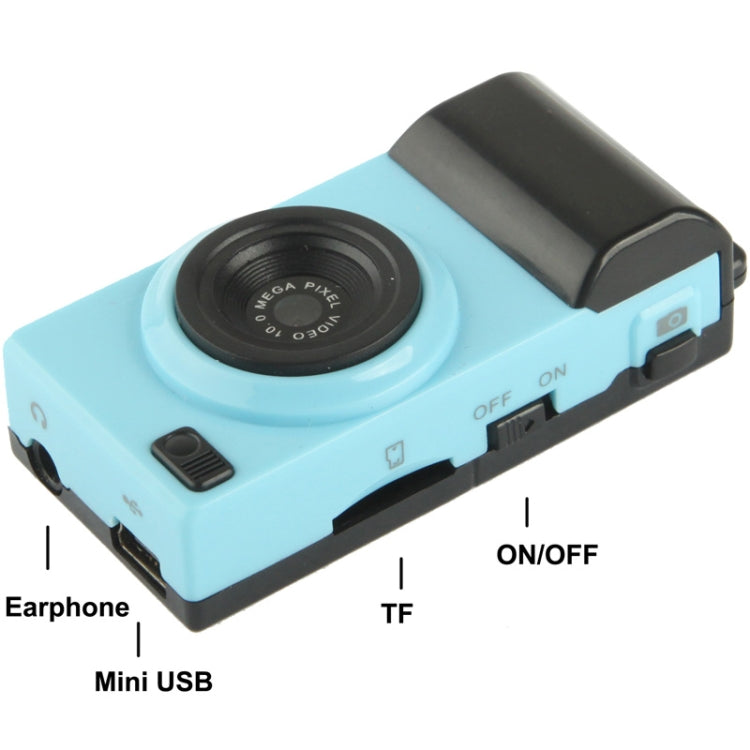 DV02 Camera Style Mini DVR / MP3 Player, 0.3 Mega Pixels Camera, Support TF Card