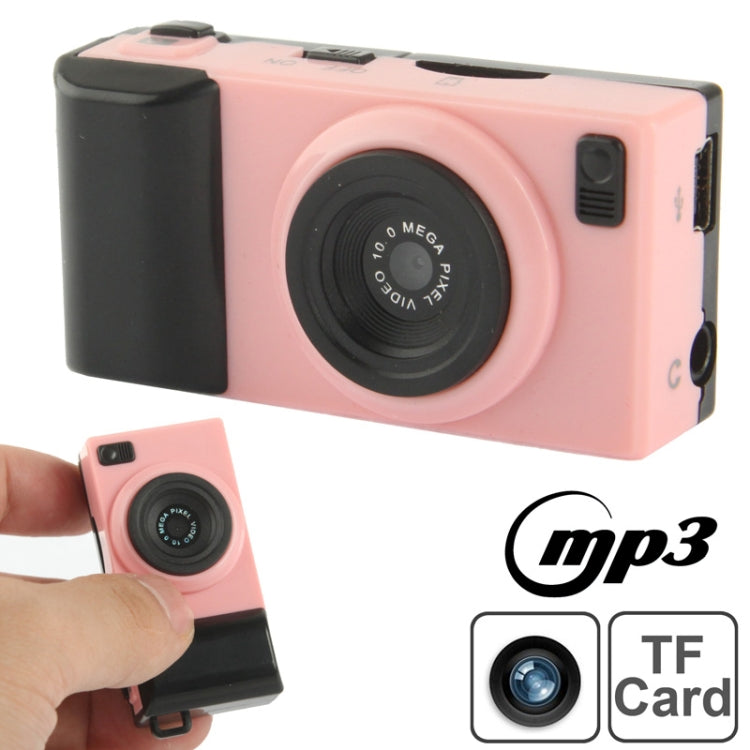 DV02 Camera Style Mini DVR / MP3 Player, 0.3 Mega Pixels Camera, Support TF Card