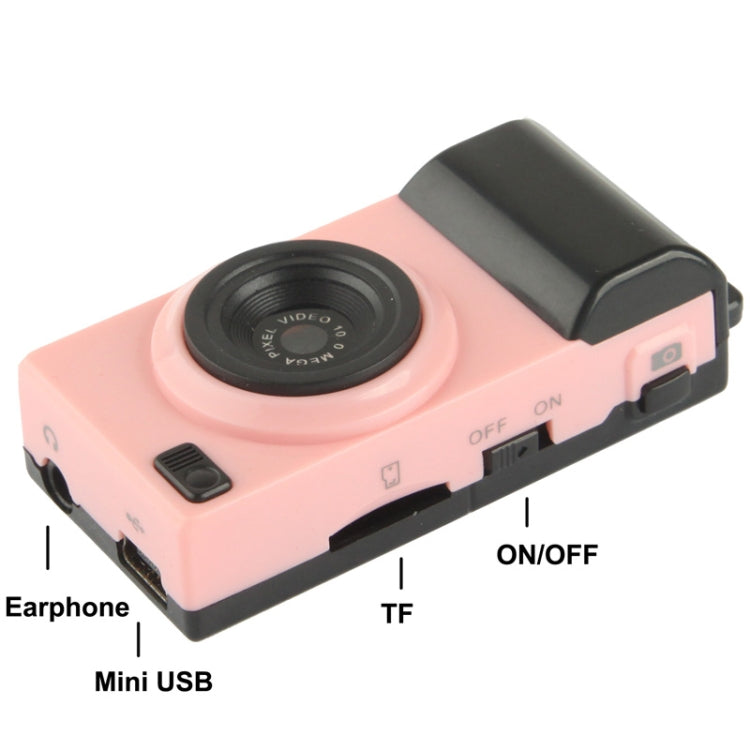 DV02 Camera Style Mini DVR / MP3 Player, 0.3 Mega Pixels Camera, Support TF Card