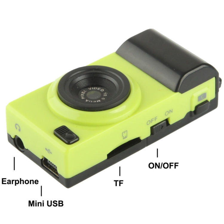 DV02 Camera Style Mini DVR / MP3 Player, 0.3 Mega Pixels Camera, Support TF Card