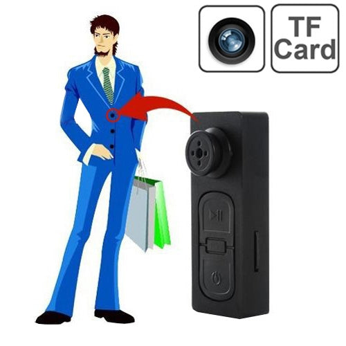480P Mini Button DV Camera with Vibration Function, Support TF Card (S918)(Black)