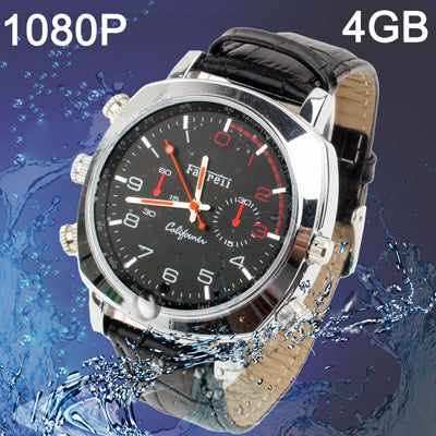 Waterproof 1080P HD DVR Wrist Watch Recorder Camera, Support PC Camera Function, Built in 4GB memory