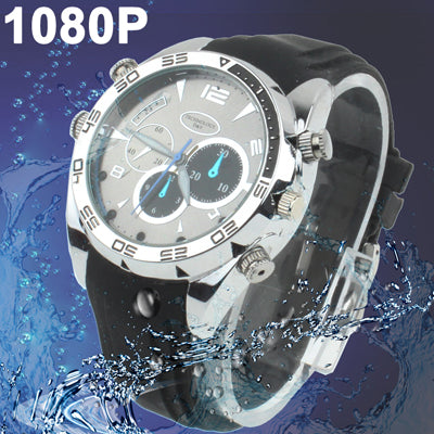 Full HD 1080P IR Night Vision Watch DVR Camera with Waterproof Function, Built in 4GB Memory, IR distance: 1m(Black)