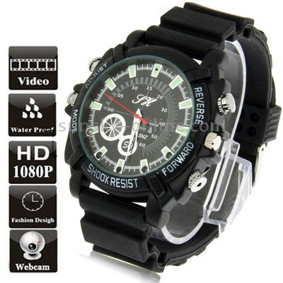1080P DV DVR Camcorder Watch with Waterproof / Voice Recording / Photo Taking Function , Built-in 8GB Memory, AVI Video Format