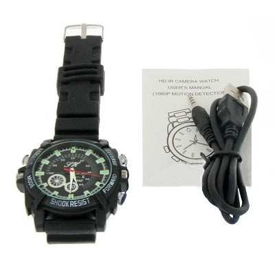 1080P DV DVR Camcorder Watch with Waterproof / Voice Recording / Photo Taking Function , Built-in 8GB Memory, AVI Video Format