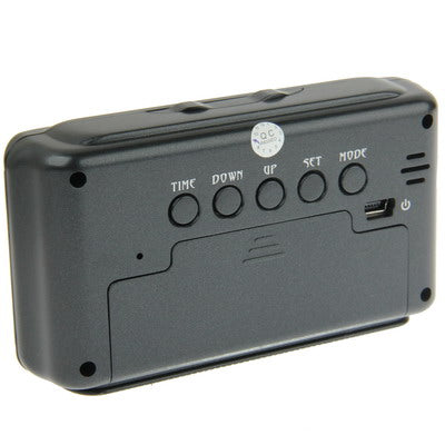 720P H.264 Multi-Functional Table Clock Camera Mini DVR with Remote, Alarm Clock / Date Display / Calendar / Temperature Display / Take Photo / Video Recording Function, Support TF Card(Black)