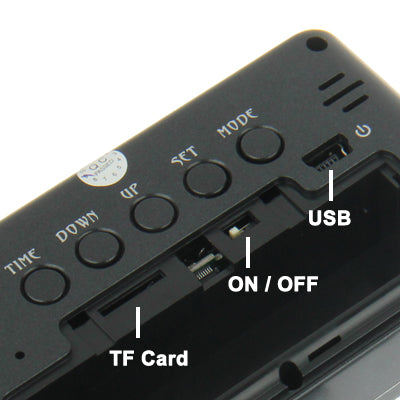 720P H.264 Multi-Functional Table Clock Camera Mini DVR with Remote, Alarm Clock / Date Display / Calendar / Temperature Display / Take Photo / Video Recording Function, Support TF Card(Black)