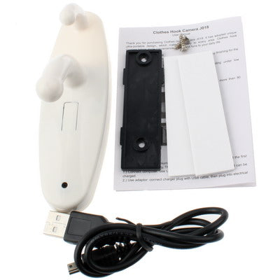 J018 White , 720x480 Clothes Hook Camera Mini DV Digital Video Camera With Motion Detection(White)
