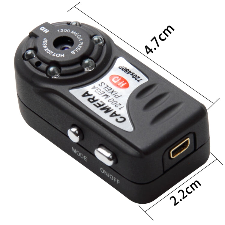 720*480P Mini Metal Thumb DV Camcorder Sport Camera with Night Vision & TF Card Slot & 5 LED, Built in Microphone(Black)