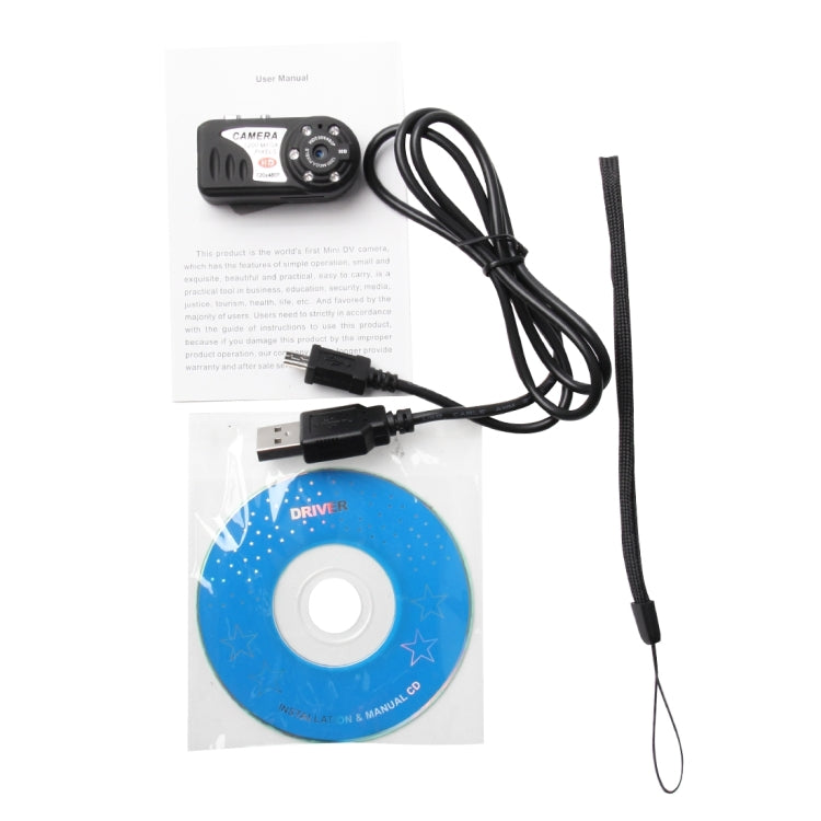 720*480P Mini Metal Thumb DV Camcorder Sport Camera with Night Vision & TF Card Slot & 5 LED, Built in Microphone(Black)