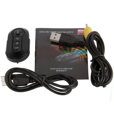 Ultra-HD 1080P Remote Control Camcorder Camera Mini DV with Night Vision / Motion Detection / Record / Shock Status Function, Support TF Card (K1)(Black)