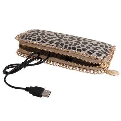 Leopard Leather Wallet Style DVR with Motion Detect / PC Camera / Video Record Function / Remote Control