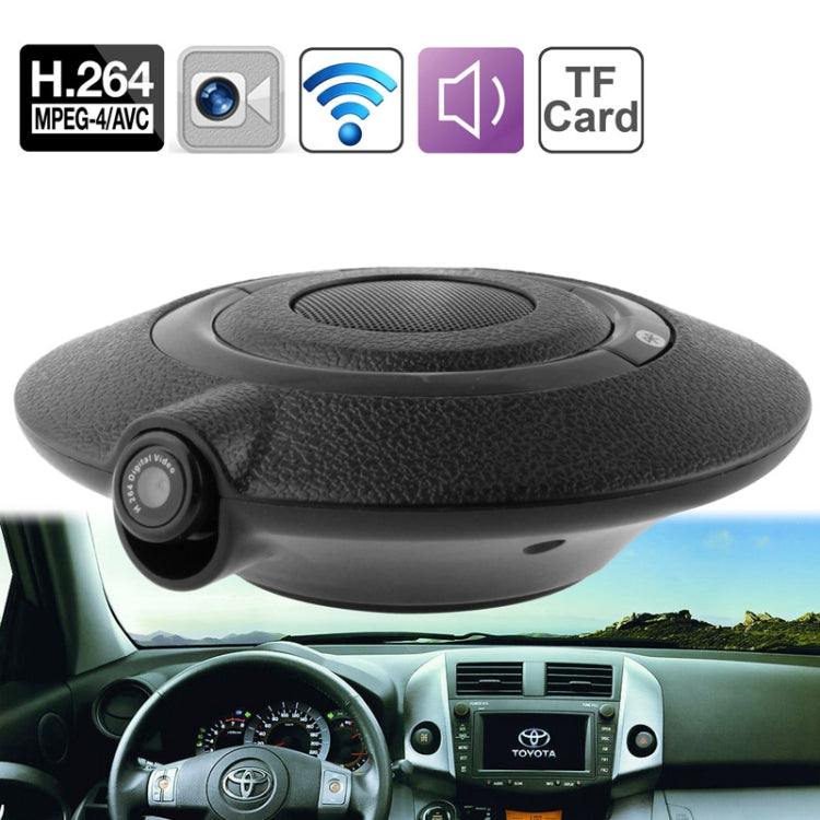 UFO-828 0.3 Mega Pixels H.264 Driving Recorder / Bluetooth Speaker with Bluetooth Hands-free, Support TF Card up to 64GB (Viewing Angle: 90 Degrees)(Black)